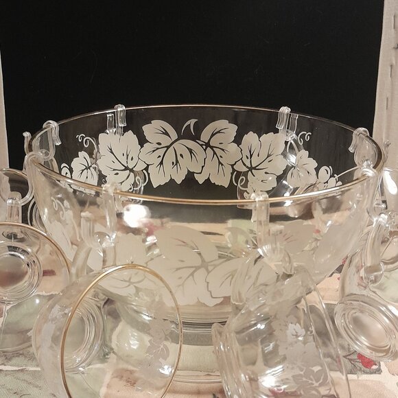 VTG Anchor Hocking Punch Bowl with Base Set - Picture 1 of 5